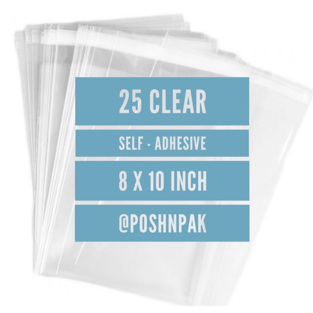 25 Clear Poly Bags- 8 x 10 inches
